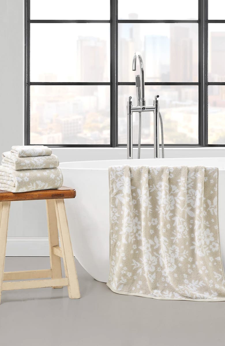 Lucky Brand Folk Floral 6-Piece Assorted Towels, Alternate, color, Beige Taupe