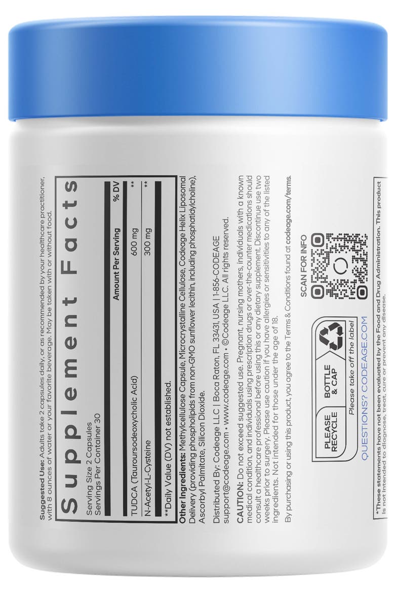 Liposomal TUDCA+ 600mg, NAC N-Acetyl-L-Cysteine, Liposomal Delivery,, Alternate, color, White