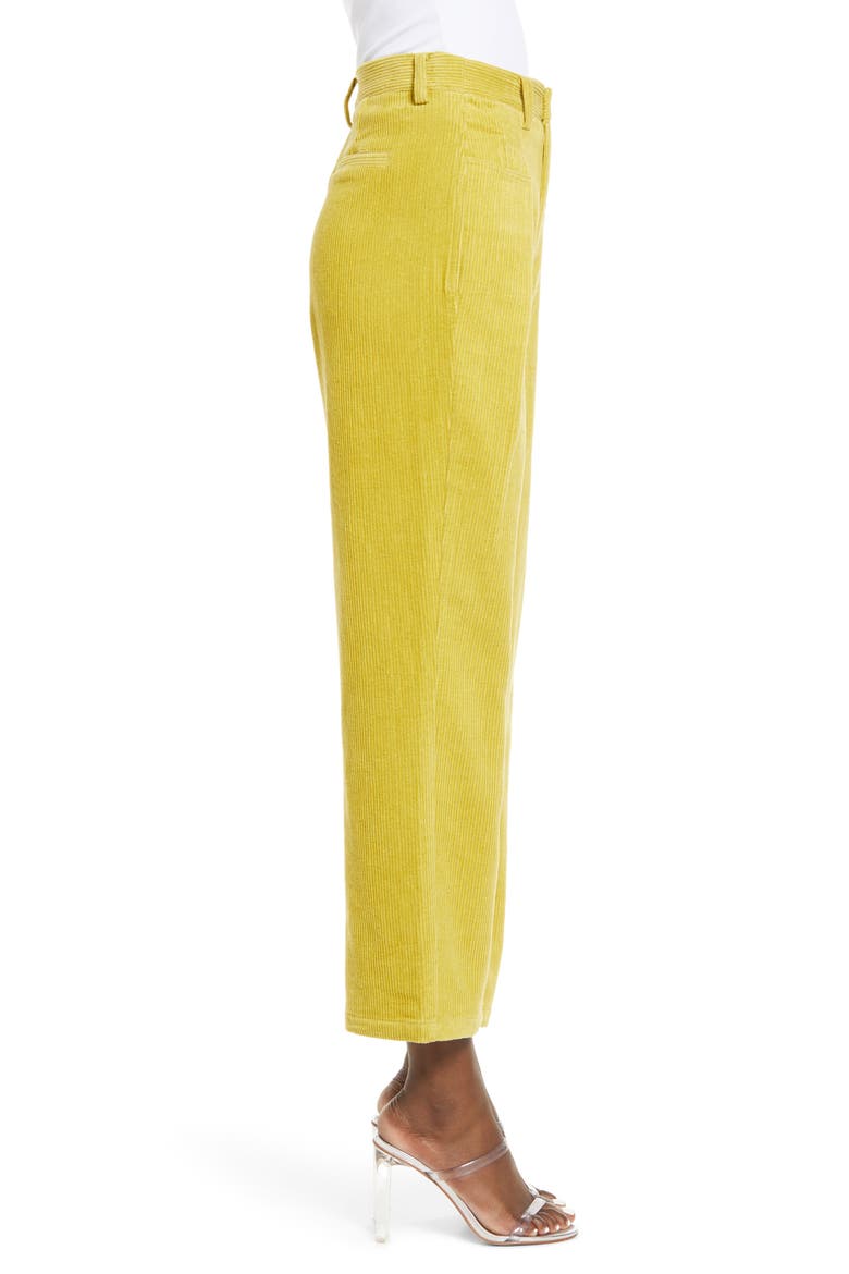 High Waist Cotton Corduroy Trousers, Alternate, color, YELLOW