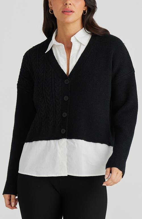 Brave + True Brave+true Shelley Shirtigan In Black W White