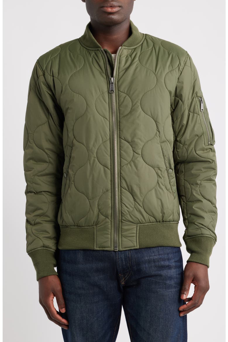 Dumbbell Quilted MA-1 Ripstop Nylon Bomber Jacket, Alternate, color, OLIVE