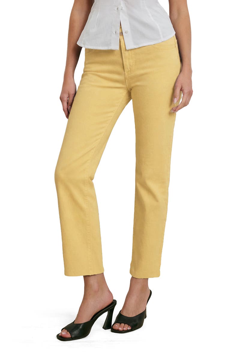 The Valentina Super High Waist Straight Leg Jeans, Main, color, GOLDEN