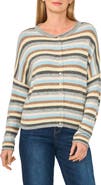 CeCe Striped Cardigan