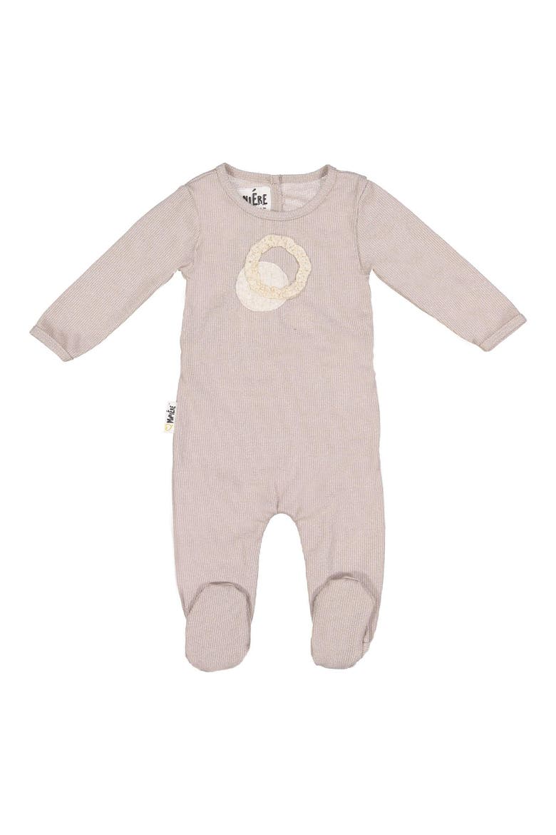 Shadow Stripe Footie, Main, color, CHAMPAGNE