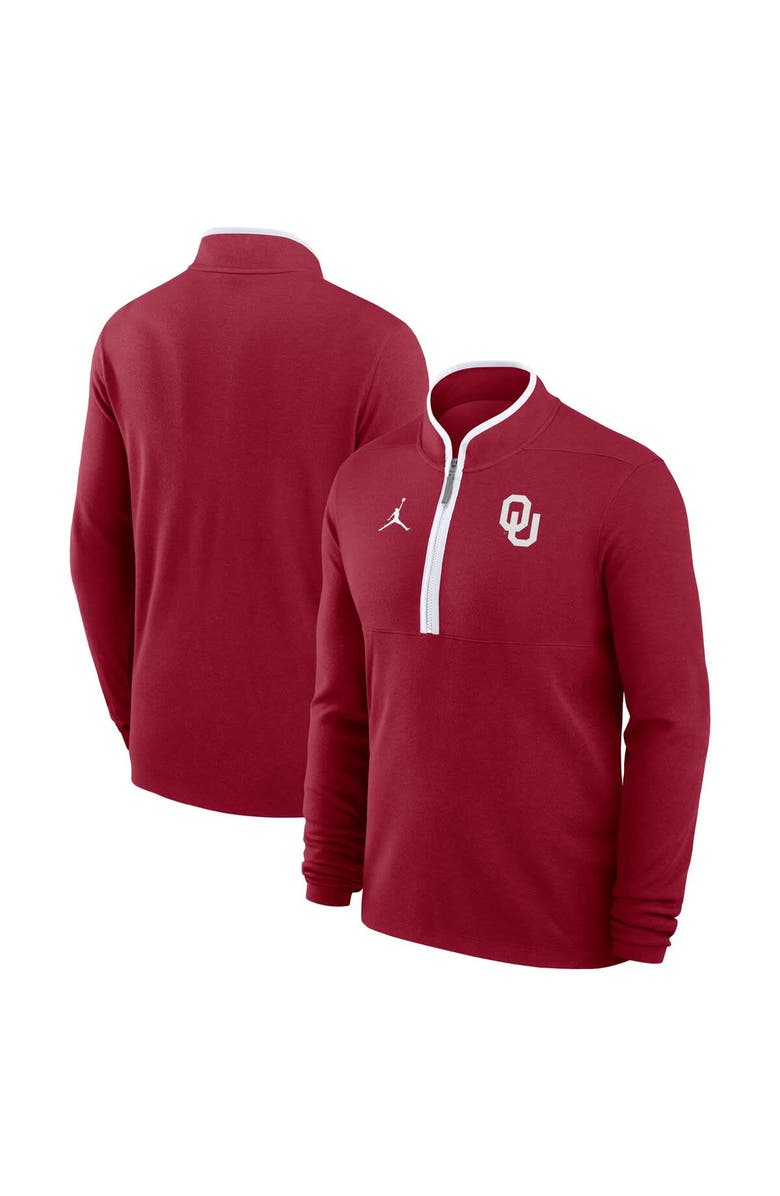 Jordan Brand Men's Jordan Brand Crimson Oklahoma Sooners Victory Half-Zip Sweatshirt, Alternate, color, 
