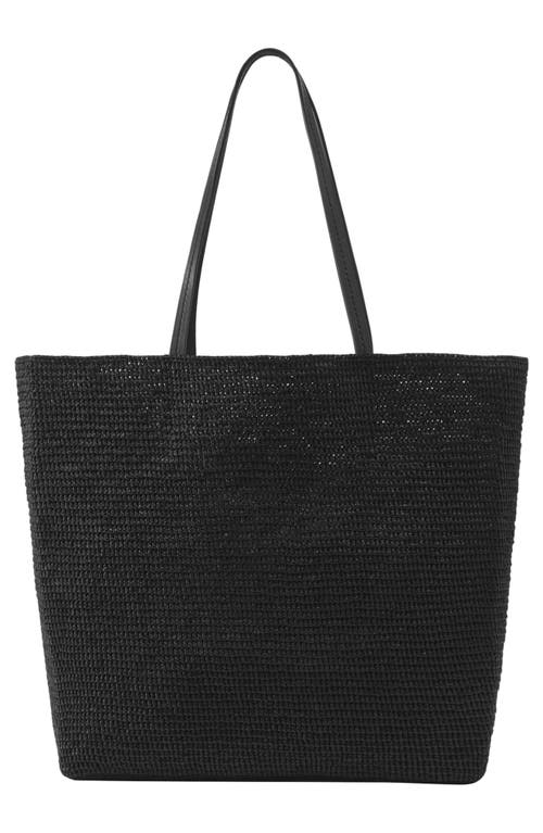 Helen Kaminski Matale Raffia Tote In Charcoal/black