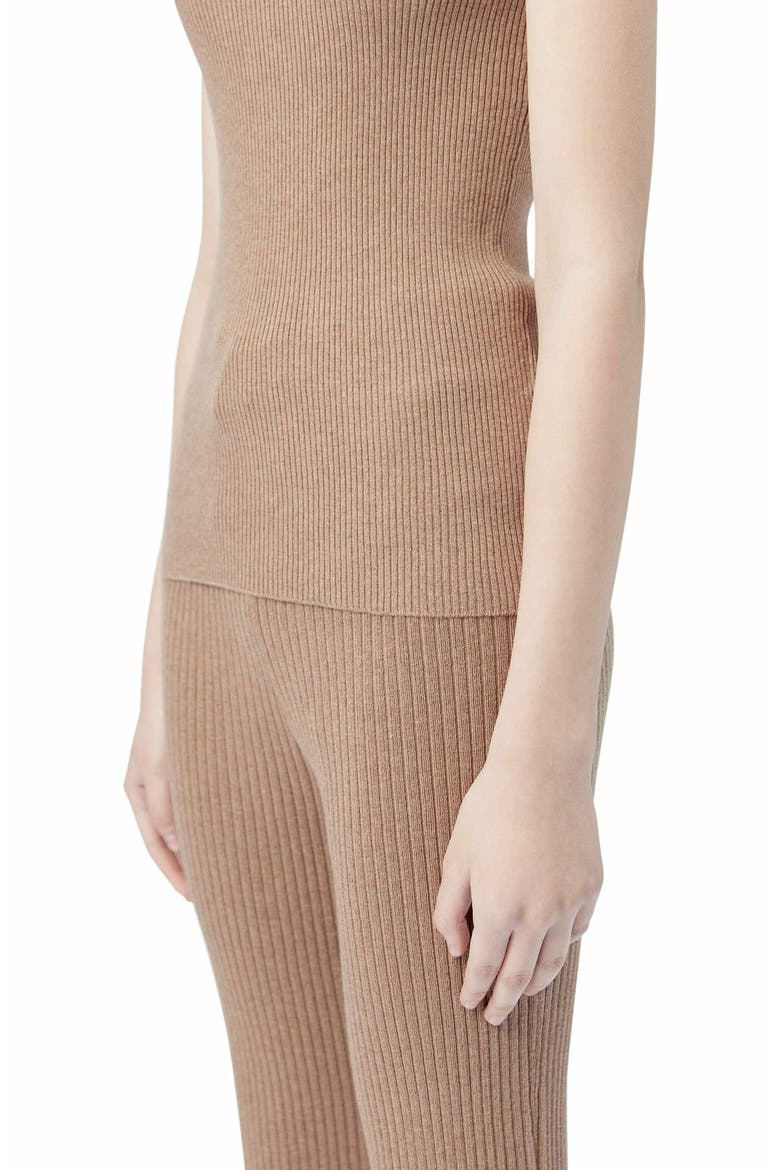 Ribbed Cotton Silk Cashmere Blend Tank Top, Alternate, color, timber wolf