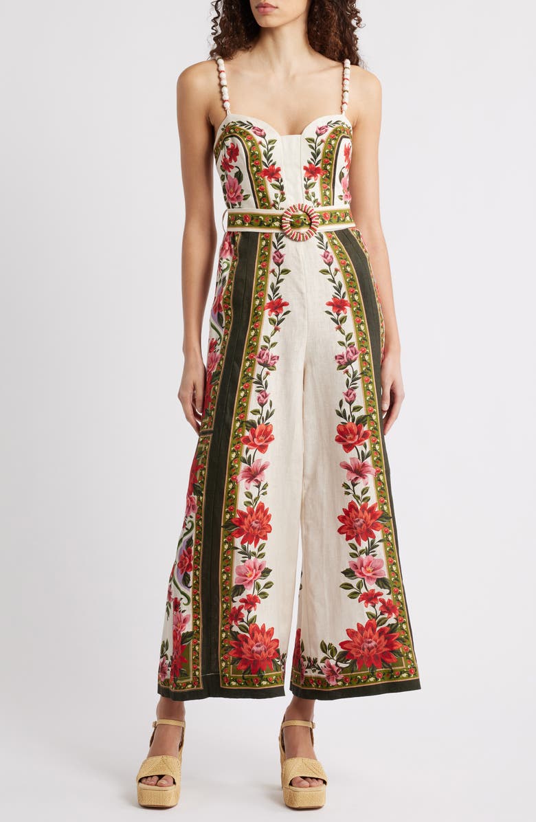 FARM Rio Wonder Rio Sand Sleeveless Jumpsuit, Main, color, Sand