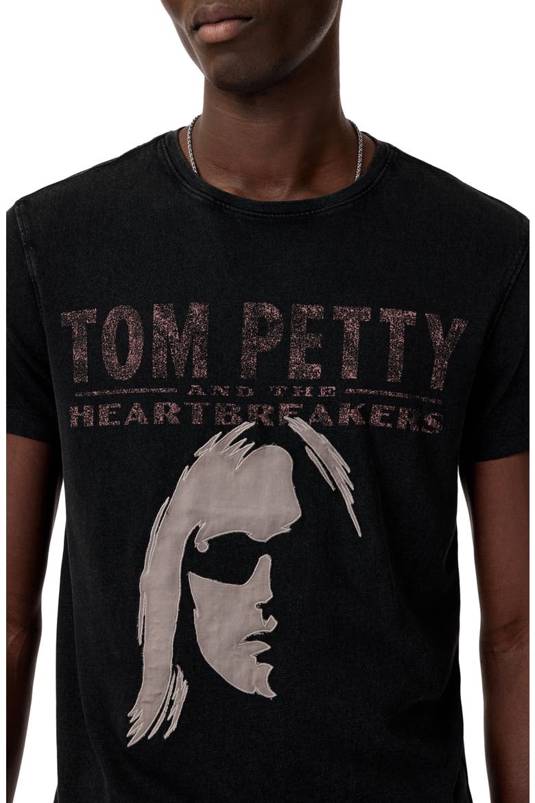 Tom Petty Appliqué Organic Cotton Graphic T-Shirt, Alternate, color, BLACK