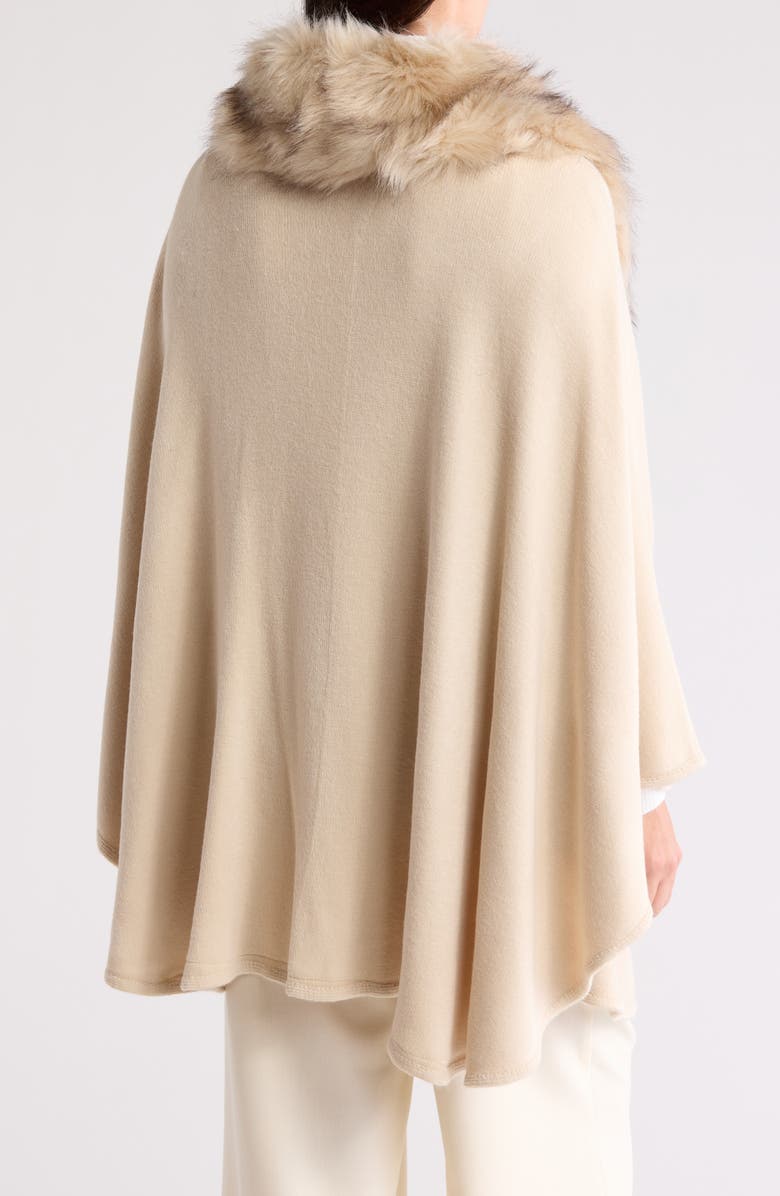La Fiorentina Faux Fur Trim Ruana, Alternate, color, 