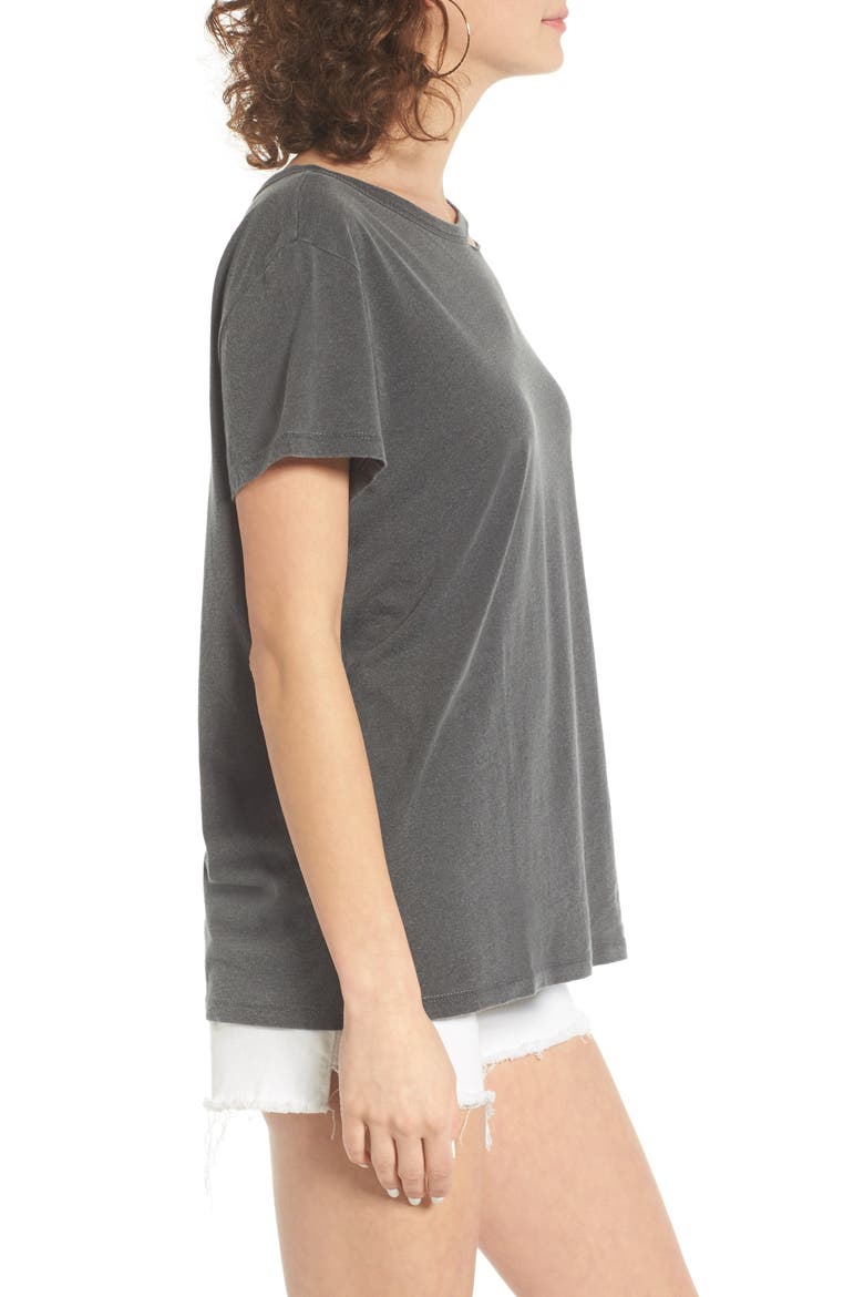 Cutout Neck Tee, Alternate, color, BLACK