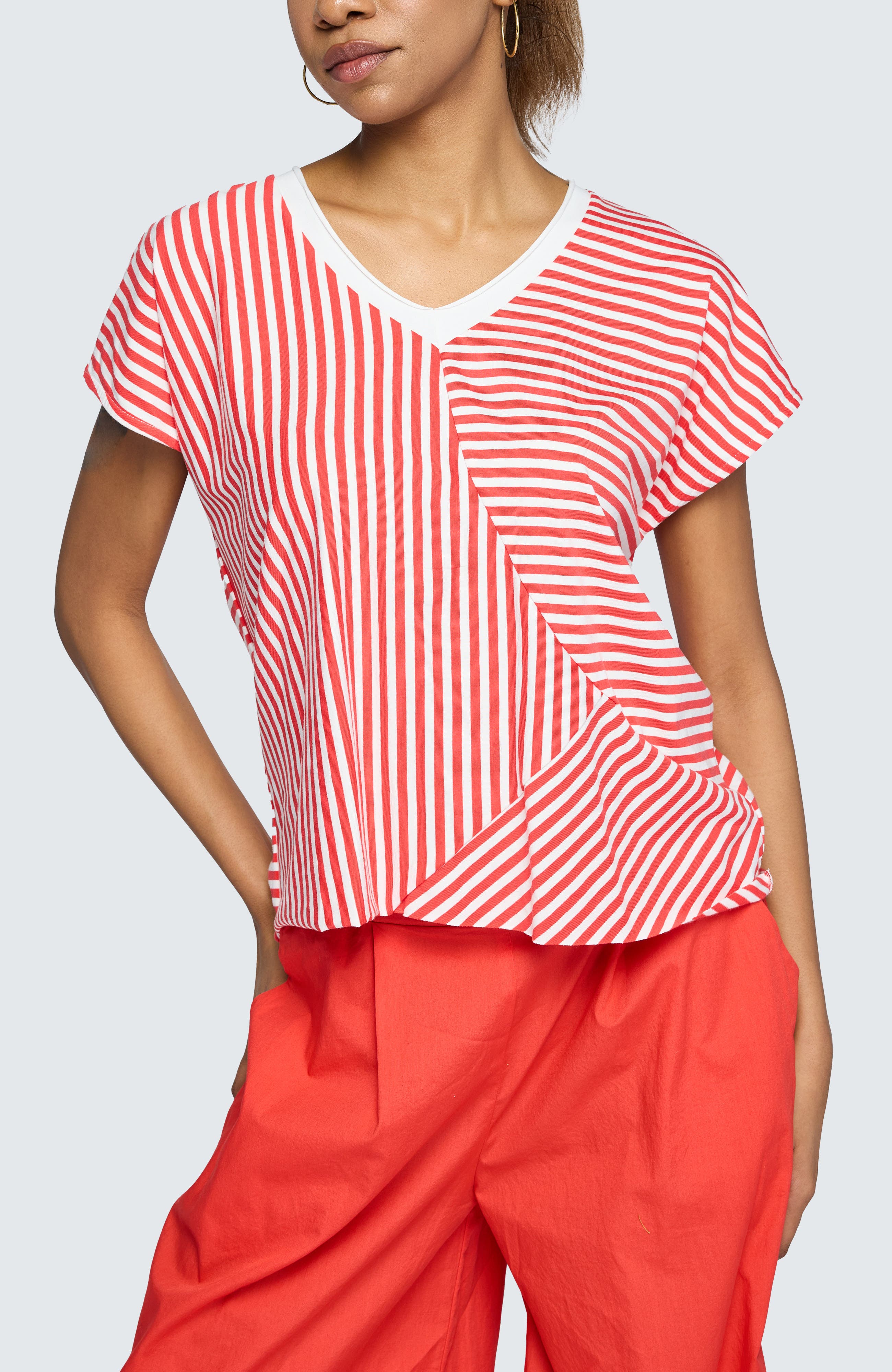 Vanya Striped V-Neck Top - image 3