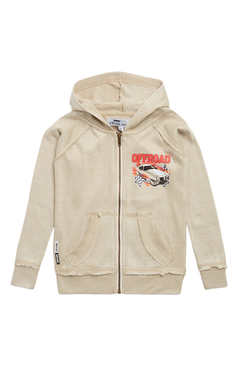 Vintage Havana Kids' Burnout Full Zip Fleece Hoodie, Main, color, 
