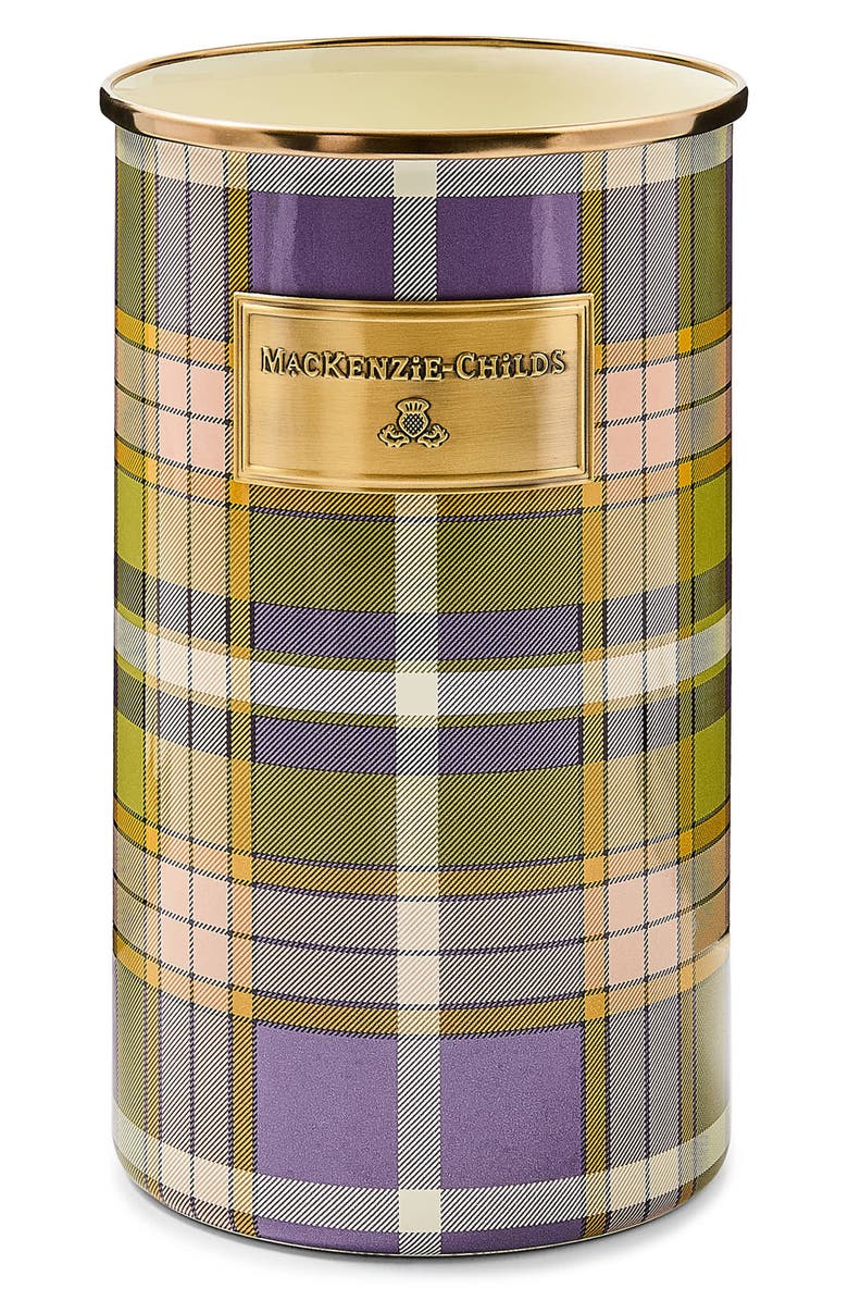 MACKENZIE CHILDS Tartan Violet Utensil Holder, Main, color, Tartan Violet