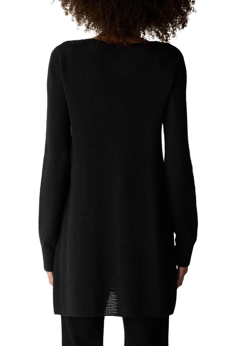 Organic Cotton Blend Scoop Neck Tunic Sweater, Alternate, color, BLACK