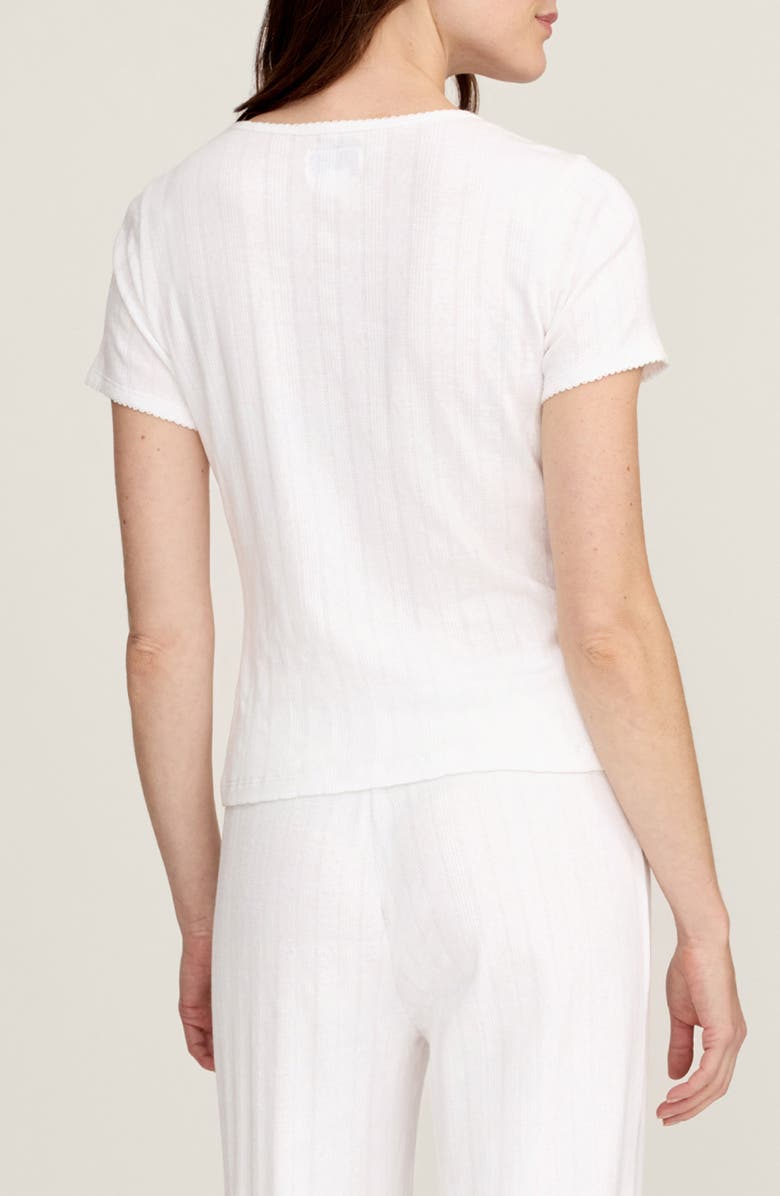 Petite Plume Pima Cotton Pointelle T-Shirt, Alternate, color, White