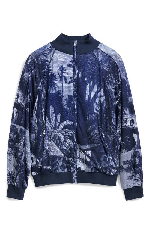 Desigual Long-sleeve Sweatshirt With A Turtleneck And Zipper Closure In Navy In Navy Blue