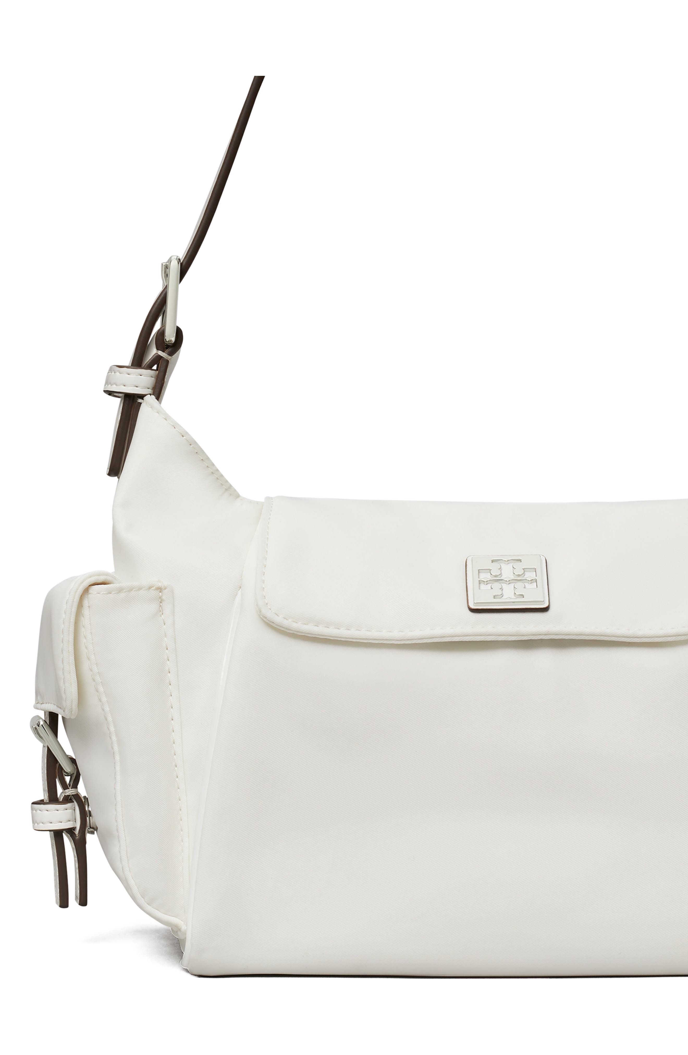 Virginia Pocket Nylon Shoulder Bag, Alternate, color, WHITE