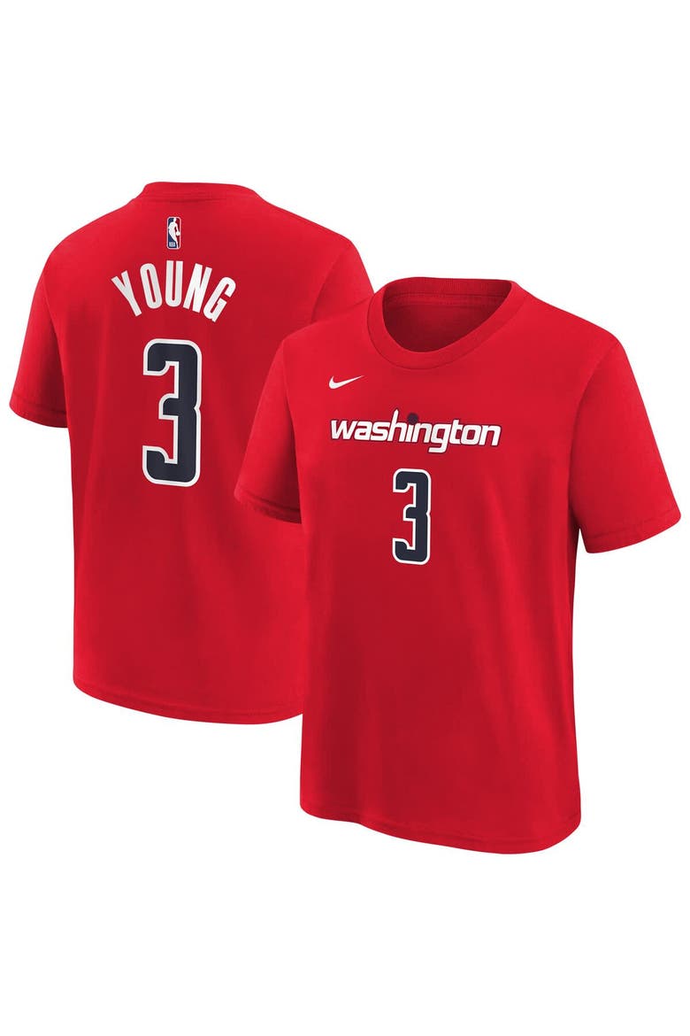 Youth Nike Trae Young Red Washington Wizards 2026 Name & Number T-Shirt, Main, color, Red