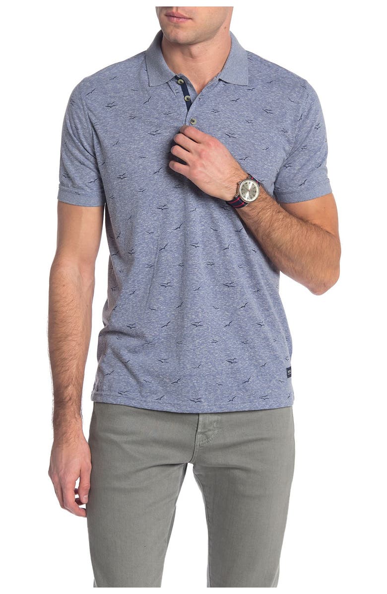 Report Collection Bird Print Slub Polo, Alternate, color, 