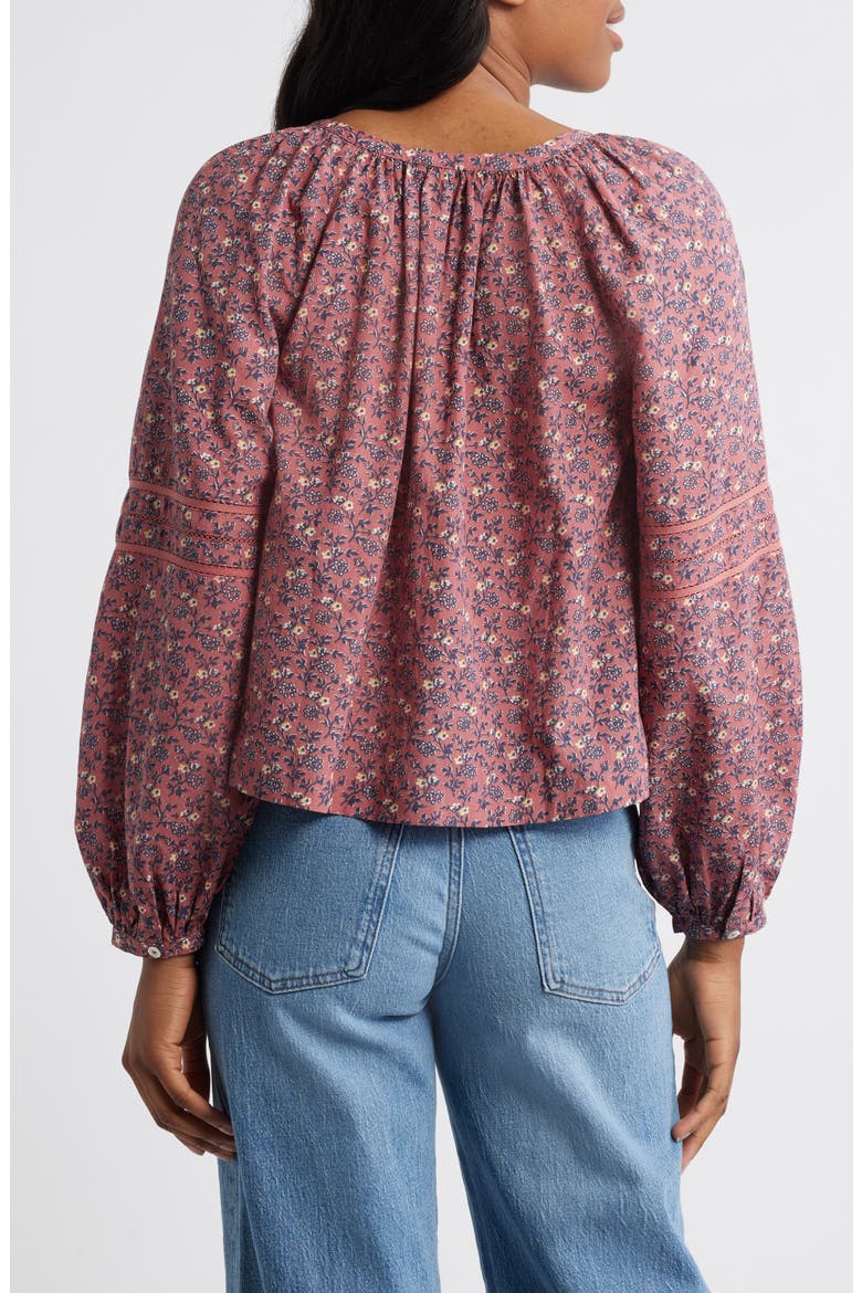 Puff-Sleeve A-Line Top, Alternate, color, SMOKY ROSE