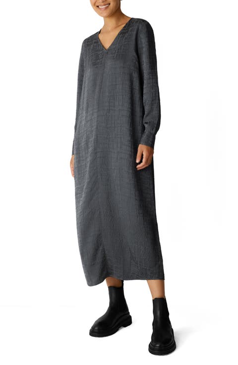 Silk Long Sleeve Maxi Dress