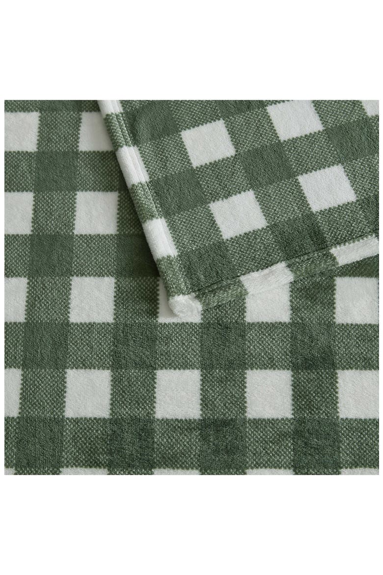 Madison Gingham Throw Blanket, Alternate, color, GREEN