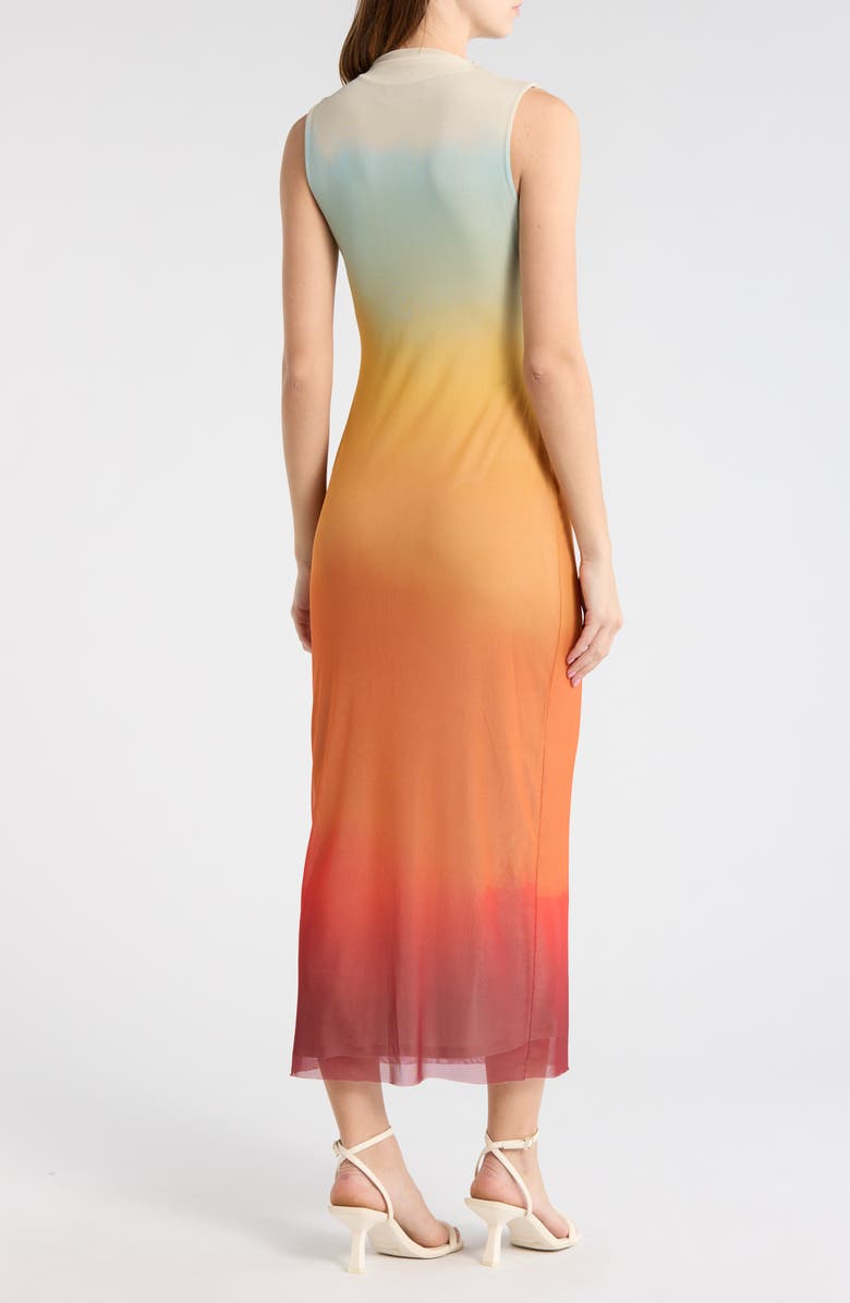 Desigual Ruched Ombré Maxi Dress, Alternate, color, 
