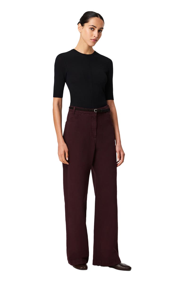 Another Tomorrow Workwear Pant, Alternate, color, Overdye Plum