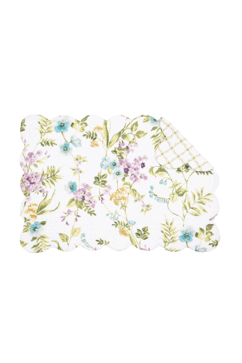 Carley Placemats Set of 6 13" x 19", Alternate, color, Green