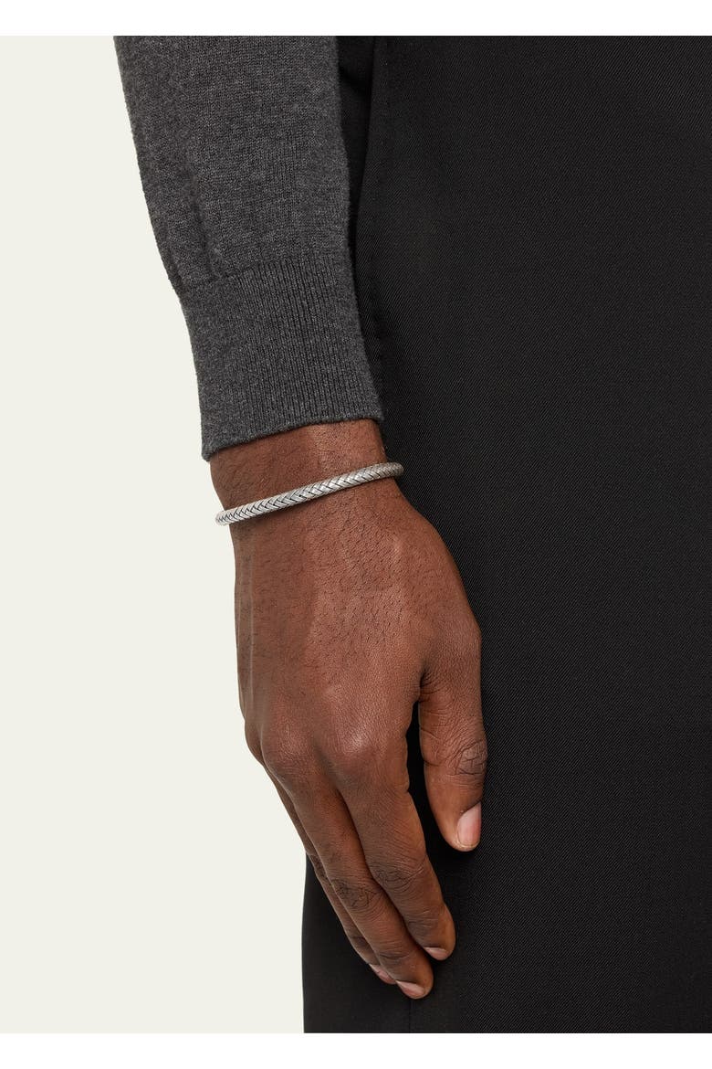 Braided Sterling Silver Cuff Bracelet, Alternate, color, SILVER
