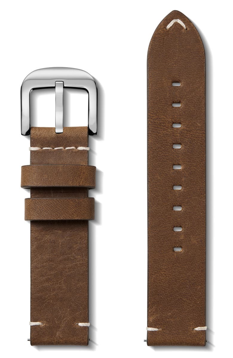Shinola 20mm Leather Watch Strap, Main, color, British Tan