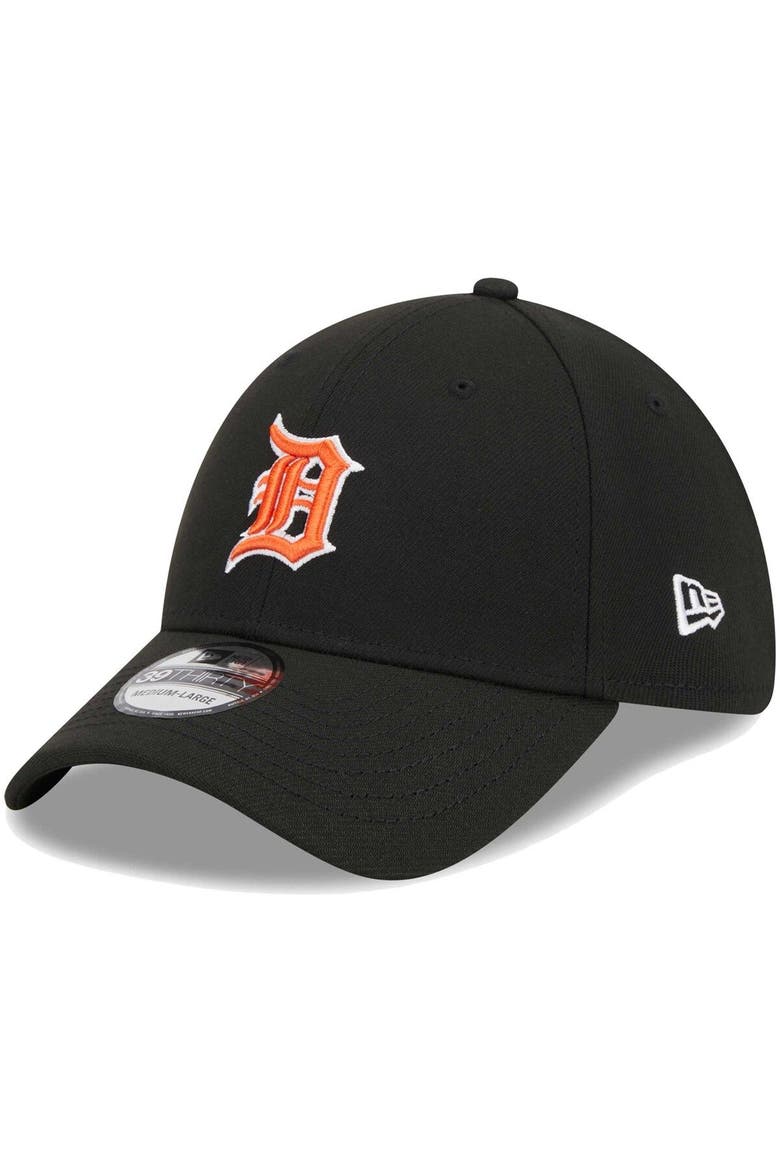 Men's New Era Black Detroit Tigers Logo 39THIRTY Flex Hat, Main, color, Black