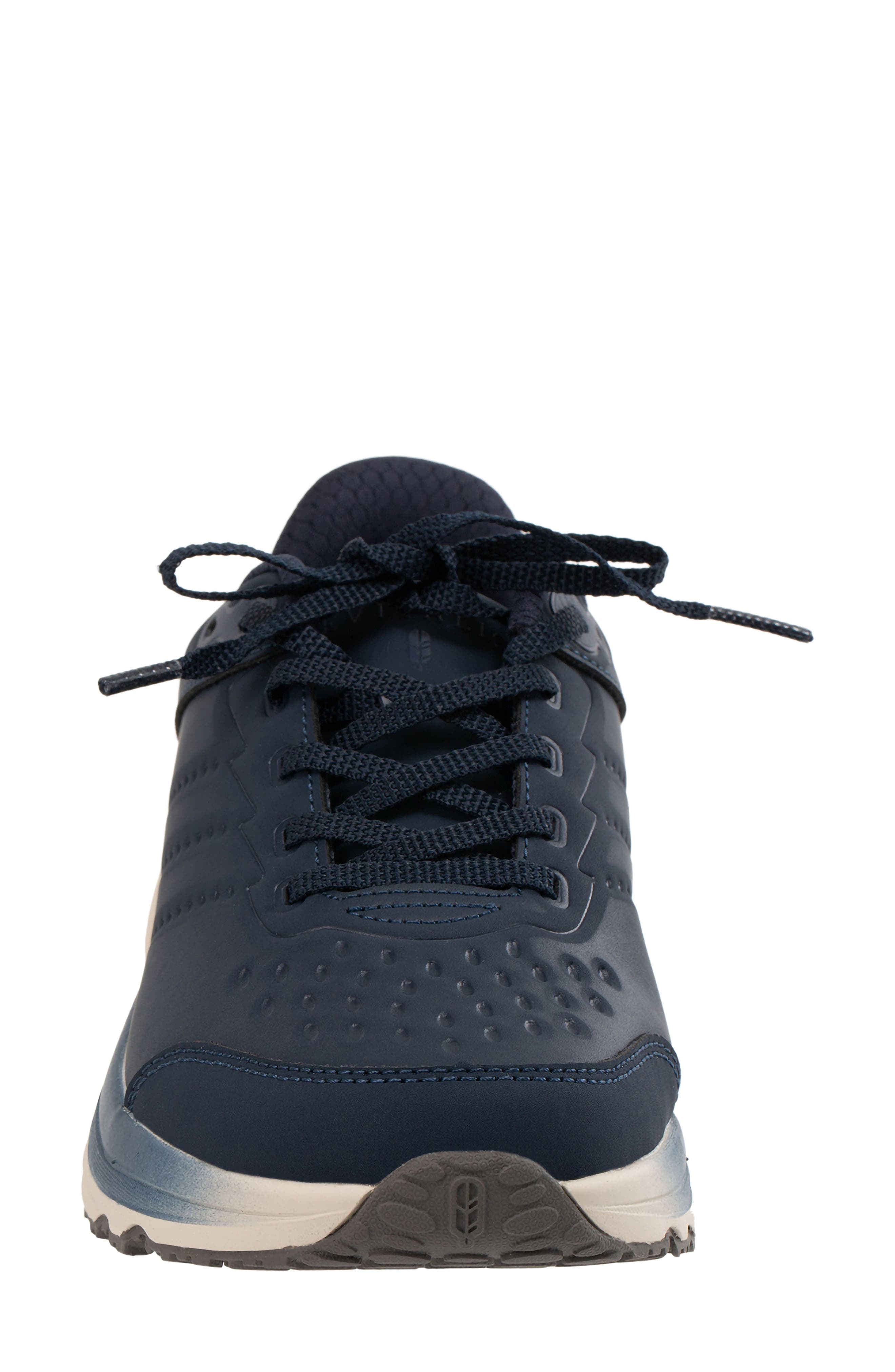 Phoebe Faux Leather Sneaker, Alternate, color, NAVY