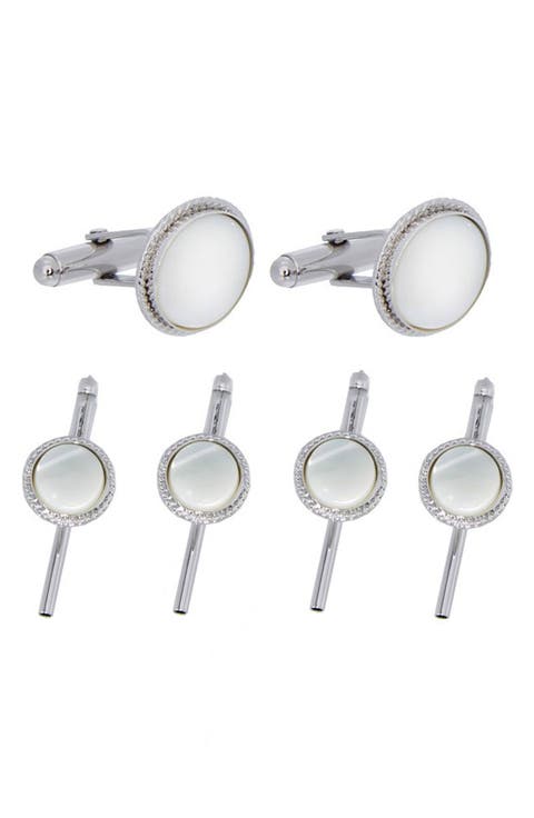 Mother-of-Pearl Cuff Link & Stud Set