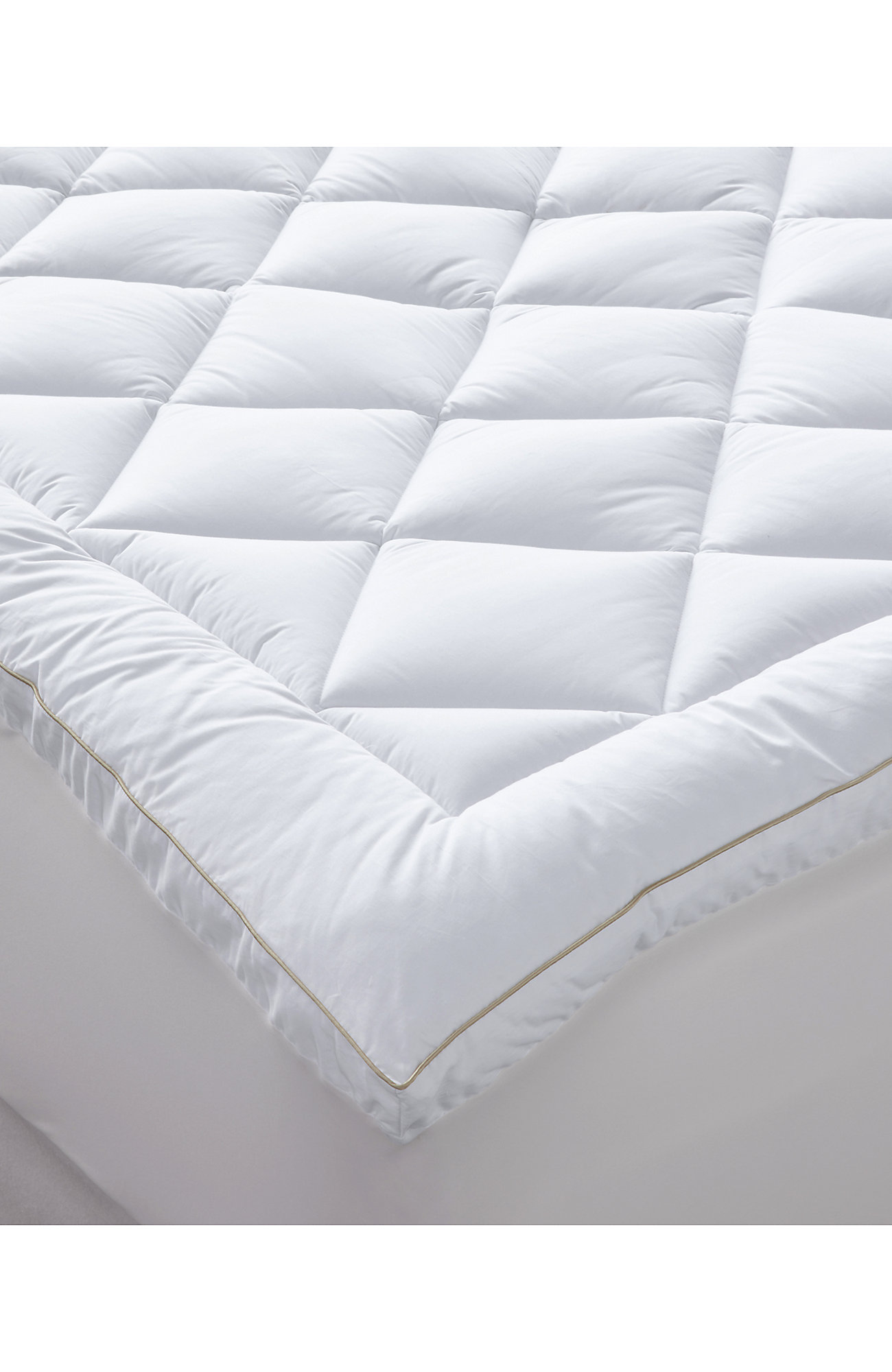 Lands' End 400 Thread Count Plush Quilted Cotton Mattress Pad - White, King