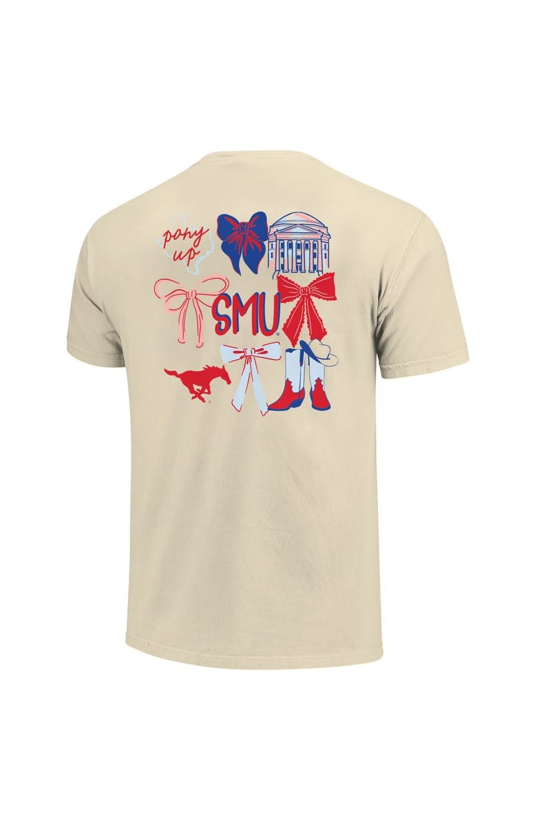 Comfort Colors Women's Comfort Colors Cream SMU Mustangs Coquette T-Shirt, Alternate, color, 