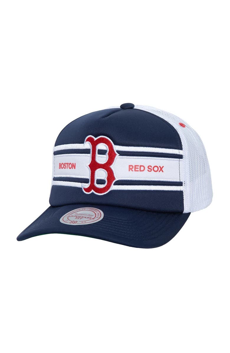 Mitchell & Ness Men's Navy Boston Red Sox Sideline Trucker Adjustable Hat, Main, color, Navy