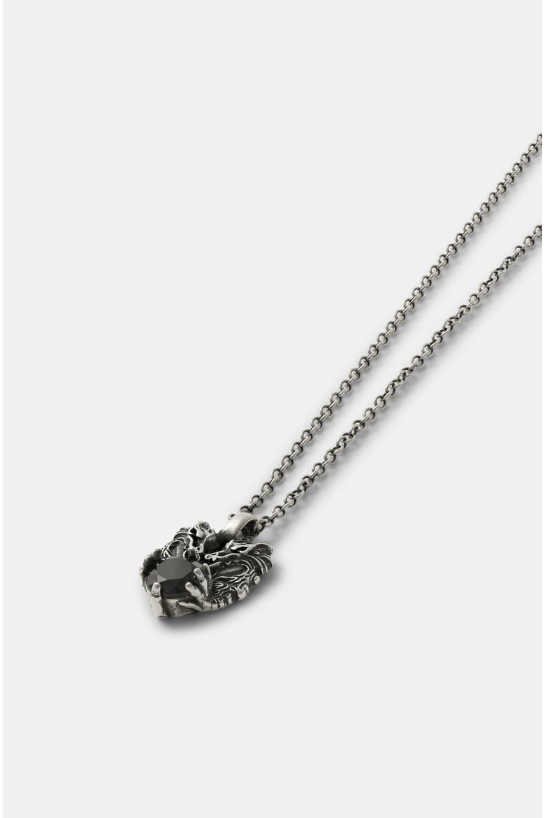 Querida Sterling Silver Dragon Necklace, Alternate, color, Silver