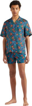 Vilebrequin Men's Tropical Flower Printed Linen Shirt
