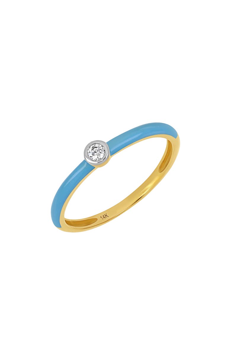 Carrière Jewelry Diamond & Sky Blue Enamel Ring - 0.15ct., Main, color, 