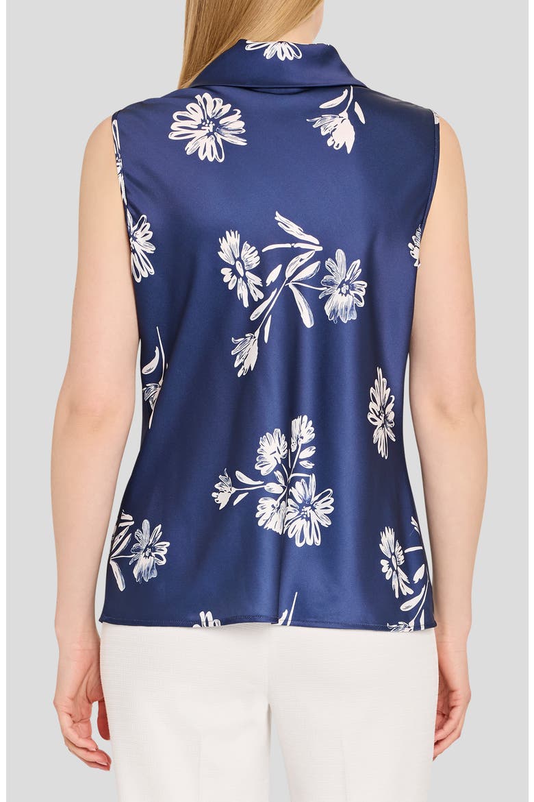 Sailor Tie Neck Sleeveless Top, Alternate, color, NAVY IVORY
