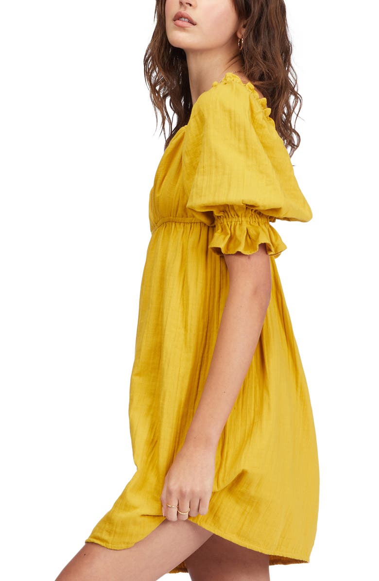 Billabong Perfect Paradise Puff Sleeve Smocked Cotton Gauze Babydoll Dress, Alternate, color,