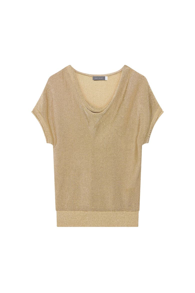 Metallic Knit Top, Alternate, color, Gold