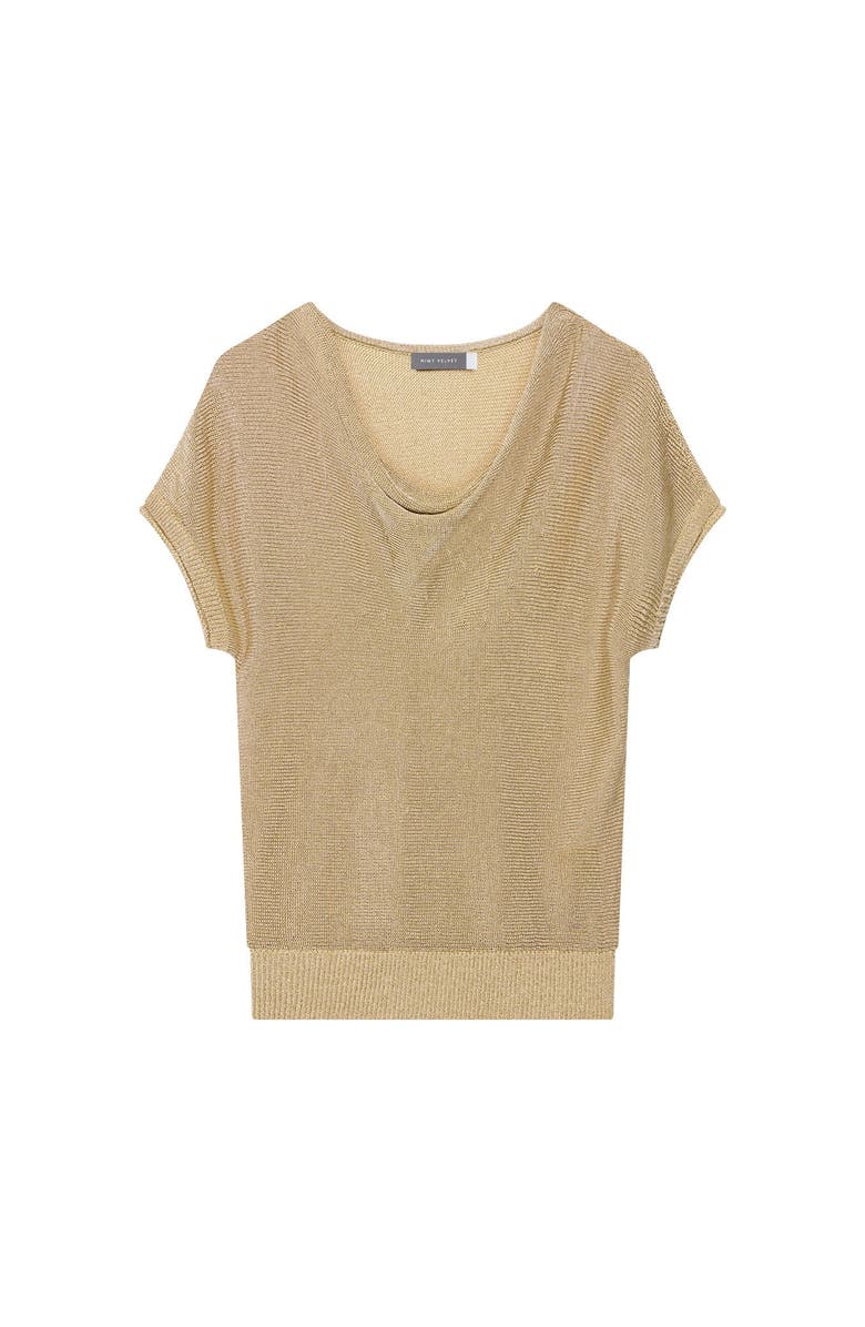 MINT VELVET Metallic Knit Top, Alternate, color, Gold