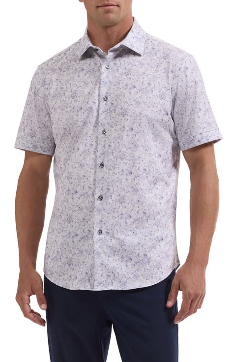 Miles OoohCotton® Print Short Sleeve Button-Up Shirt