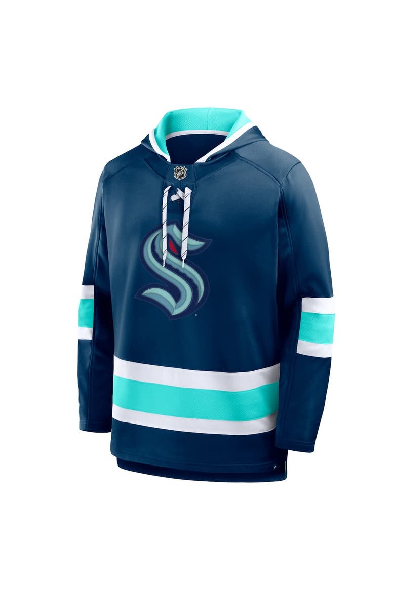 Men's Fanatics  Deep Sea Blue Seattle Kraken Prime Time Fleece Hoodie, Alternate, color, Blue