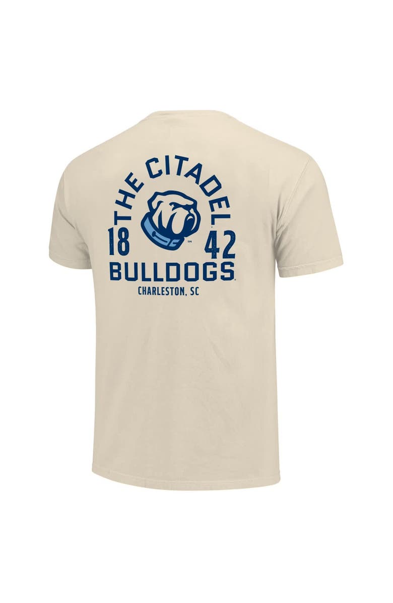 IMAGE ONE Men's Cream Citadel Bulldogs Comfort Colors Mascot Overlay T-Shirt, Alternate, color, 