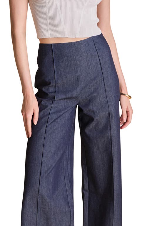 Endless Rose Creased Wide Leg Denim Pants