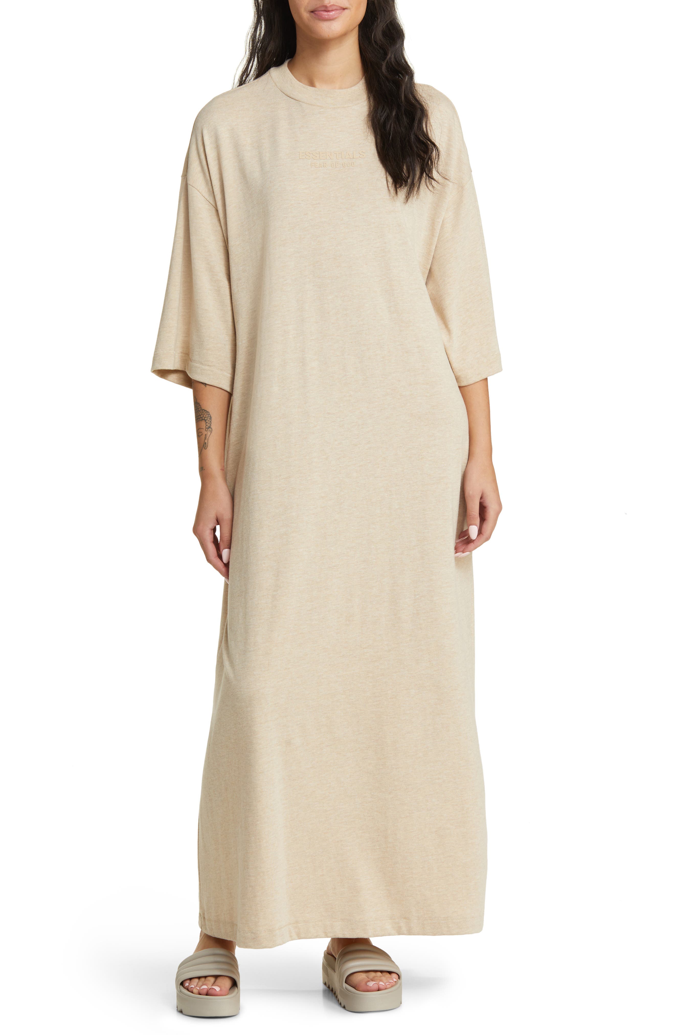 air essentials t shirt dress SPANX Women's AirEssentials Mini T-Shirt Tencel Modal Dress in Anemone size 3X